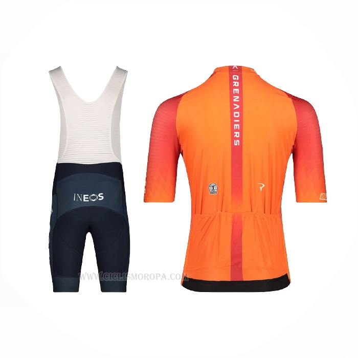 2022 Ropa Ciclismo Ineos Grenadiers Naranja Mangas Corta y Culotte Corto
